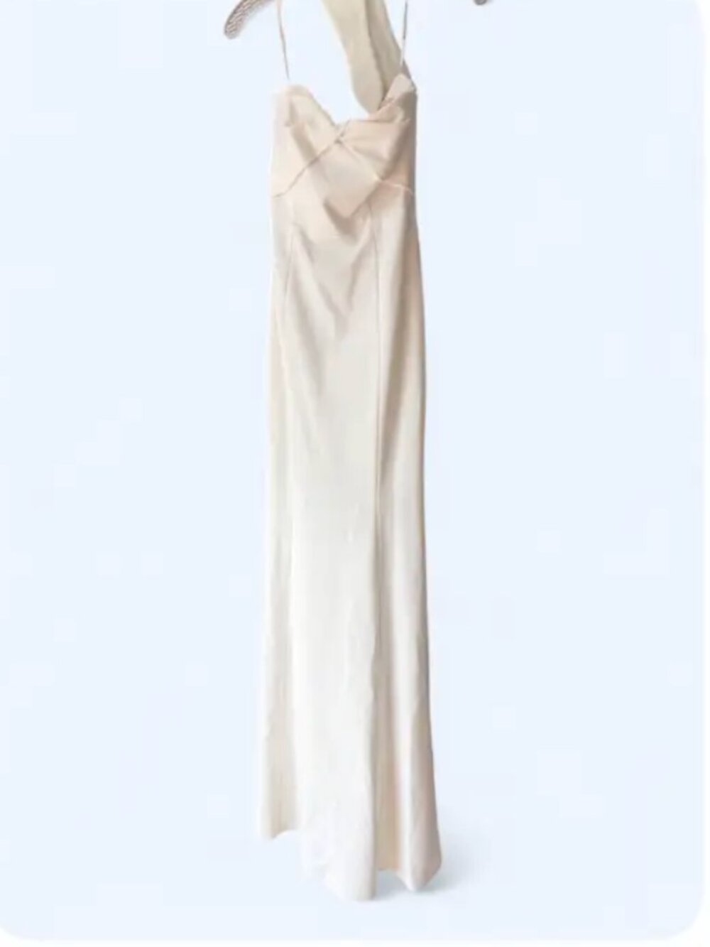 Amsale Strapless sweetheart Silk/Crepe Maxi Dress Ivory White
